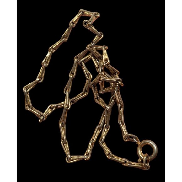 Quirky Vintage Teardrop-Like Gold Tone Chain Necklace - Picture 3 of 6